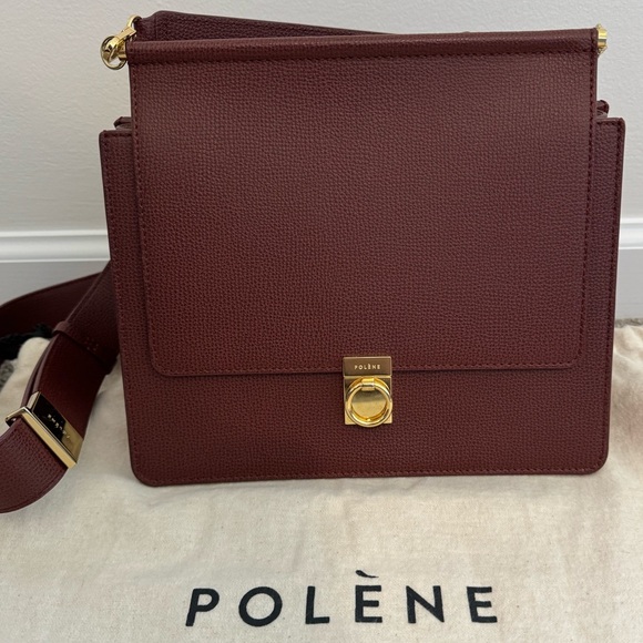 SOLD!!! Polene Paris Numero Sept Edition Textured Cognac - Picture 3 of 13